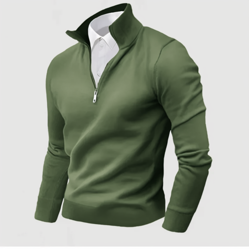 Men's Business Cashmere Outdoor Three-Quarter Zipper Sweater