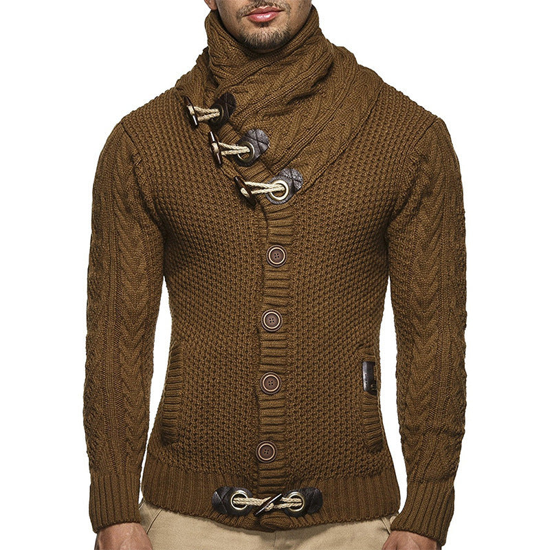 Men's Casual Scarf Jacket Pocket Sweater
