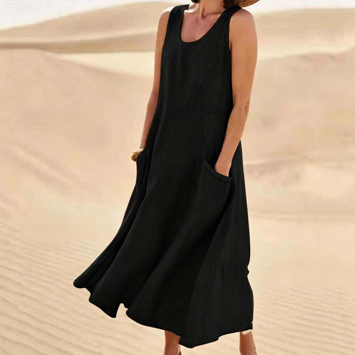 🔥 Promotion 49% OFF 🔥Women's Sleeveless Cotton Dress- Buy 2 Free Shipping