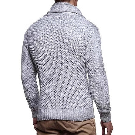 Men's Casual Scarf Jacket Pocket Sweater