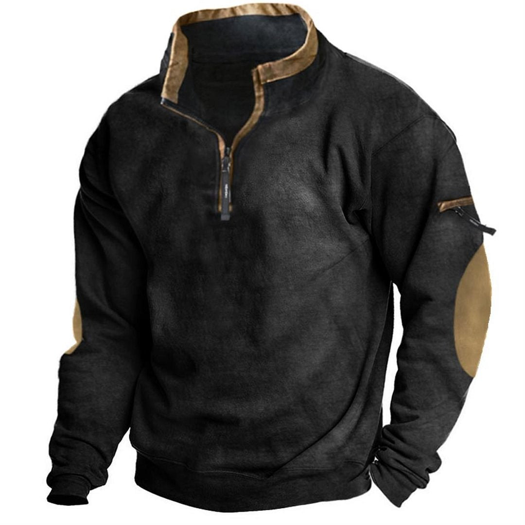 Cowboy Aztec Men's Lapel Sweatshirt