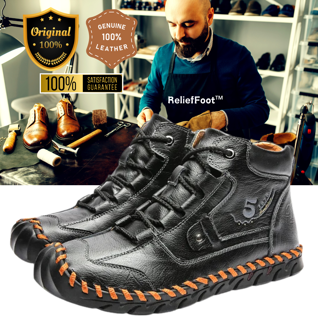 (🔥CLEARANCE SALE - 70% OFF)-Stitched Hand-Sewn Embossed Cowhide Medical Shoes - Relieve Soreness