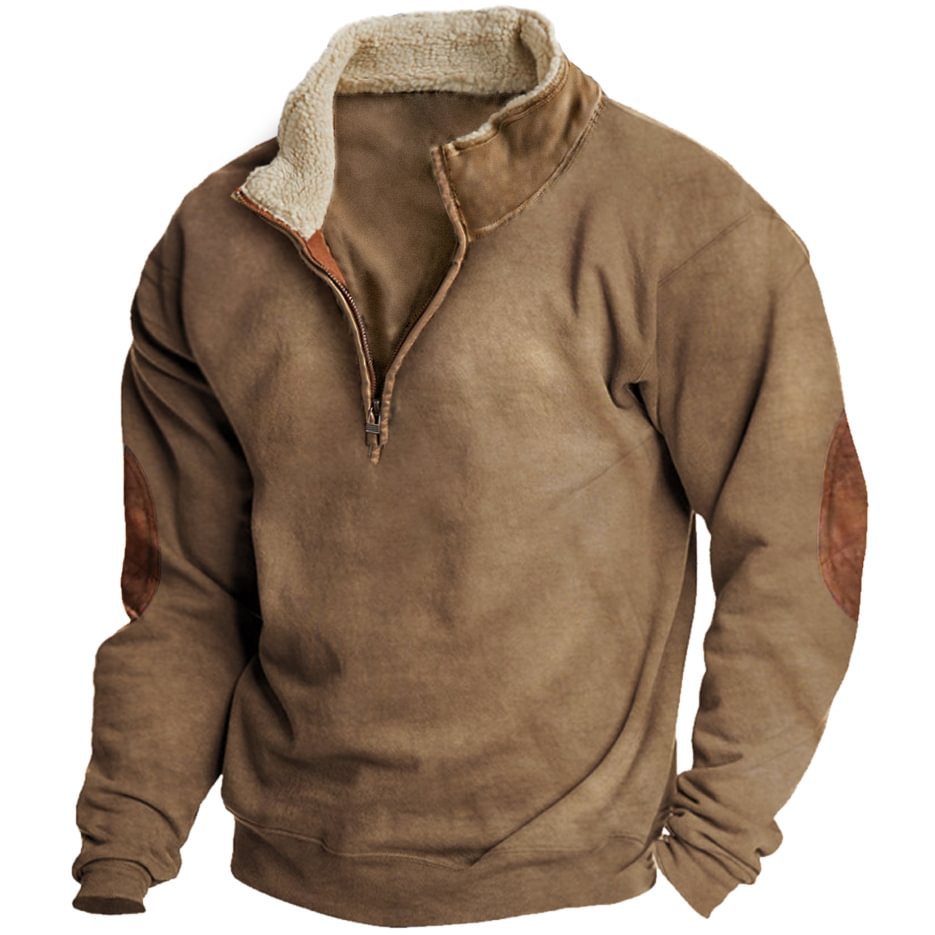 Cowboy Aztec Men's Lapel Sweatshirt