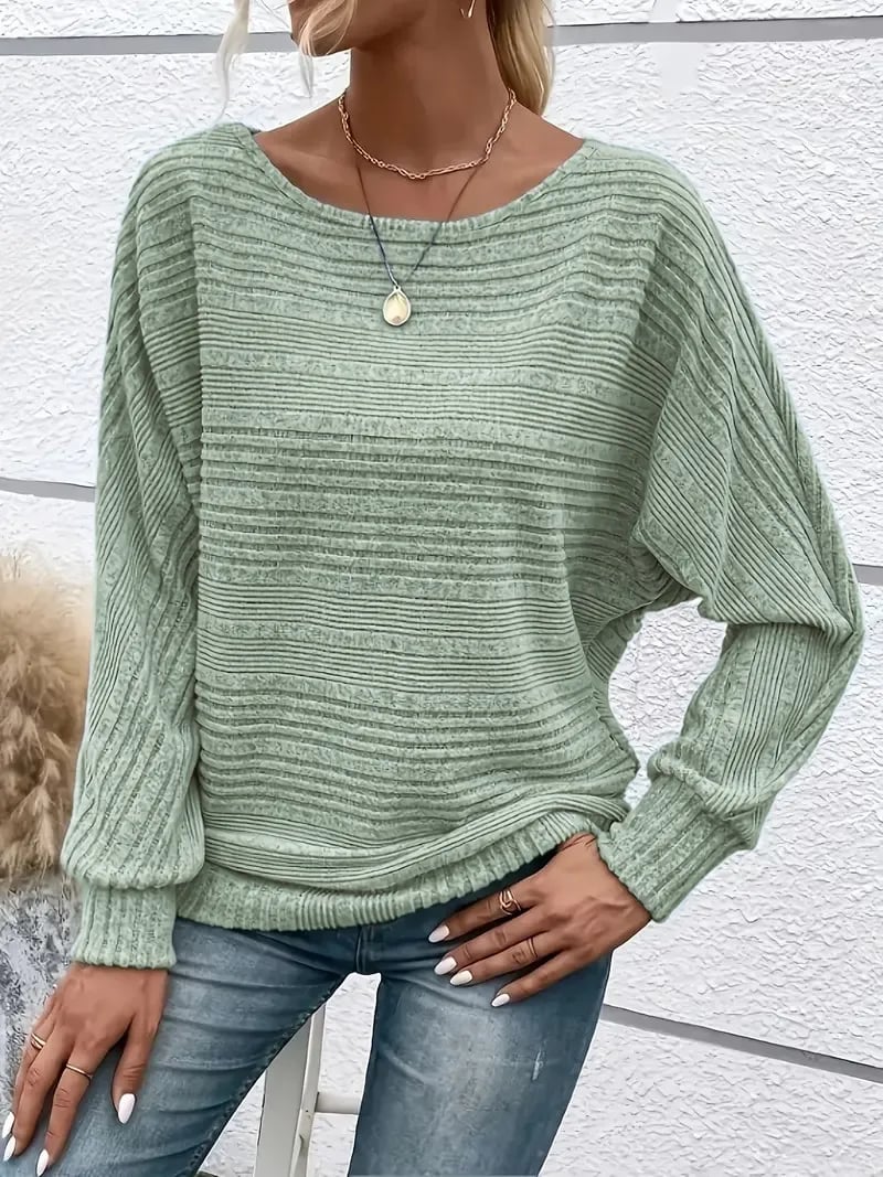 ⏰Hot Sale-Women's Soft Solid Batwing Sleeve Pullover Long Sleeve Top(Buy 2 Free Shipping)