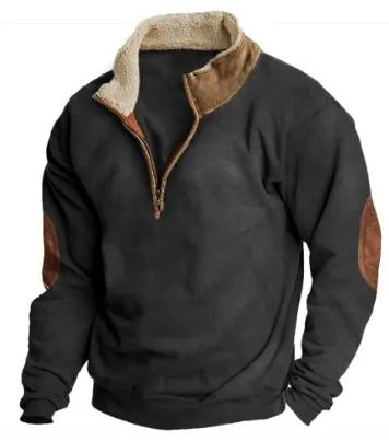 Cowboy Aztec Men's Lapel Sweatshirt