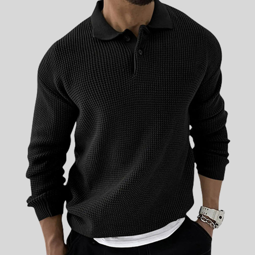 Men's Waffle Fall Long-sleeved Sweatshirt