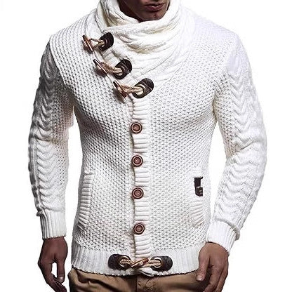 Men's Casual Scarf Jacket Pocket Sweater