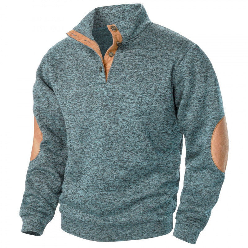 Last Day 50% Off - New Men's Stand Collar Joint Stitching Casual Jacquard Cardigan Sweater