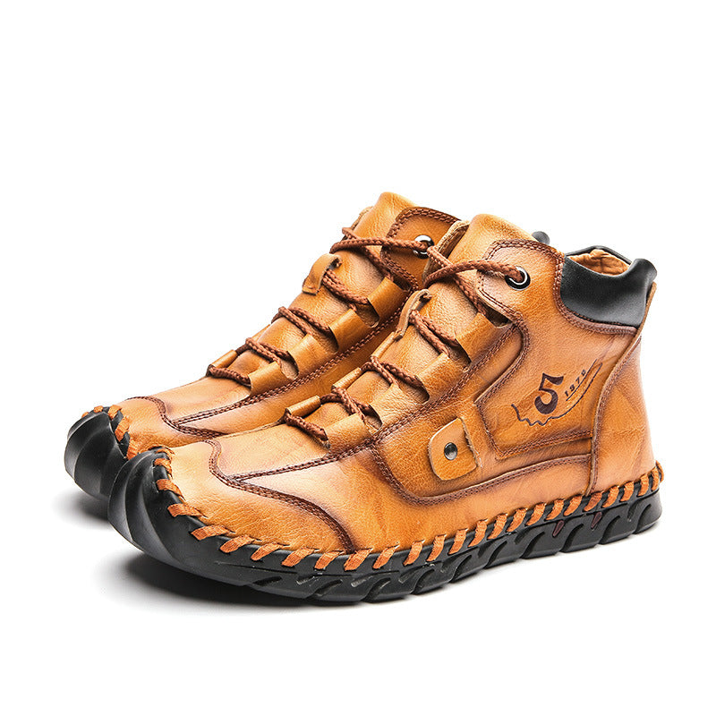 (🔥CLEARANCE SALE - 70% OFF)-Stitched Hand-Sewn Embossed Cowhide Medical Shoes - Relieve Soreness