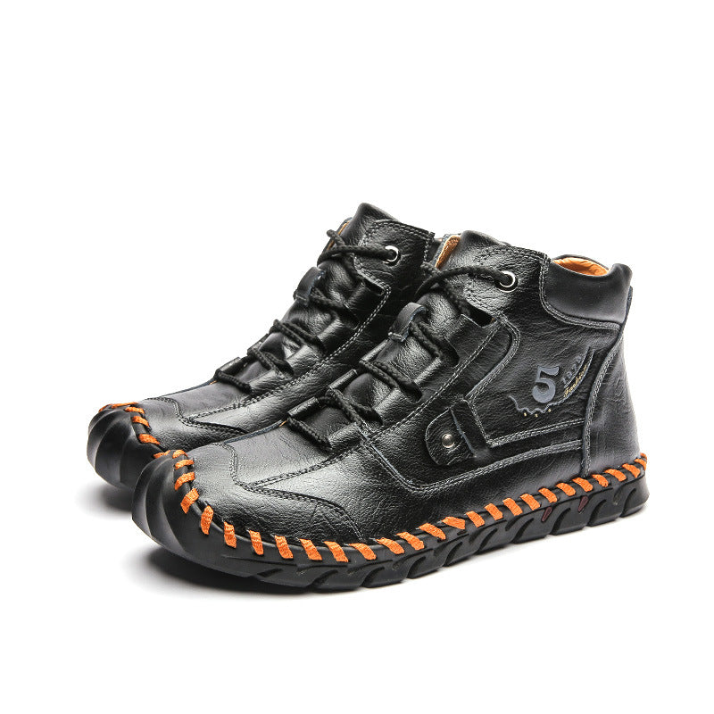(🔥CLEARANCE SALE - 70% OFF)-Stitched Hand-Sewn Embossed Cowhide Medical Shoes - Relieve Soreness