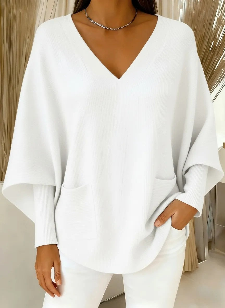 CLEARANCE SALE🔥Women's Casual Solid Color V-Neck Sweater