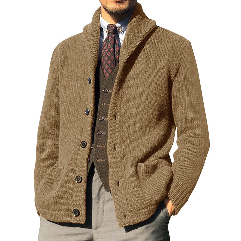 Men's Solid Color Knit Cardigan