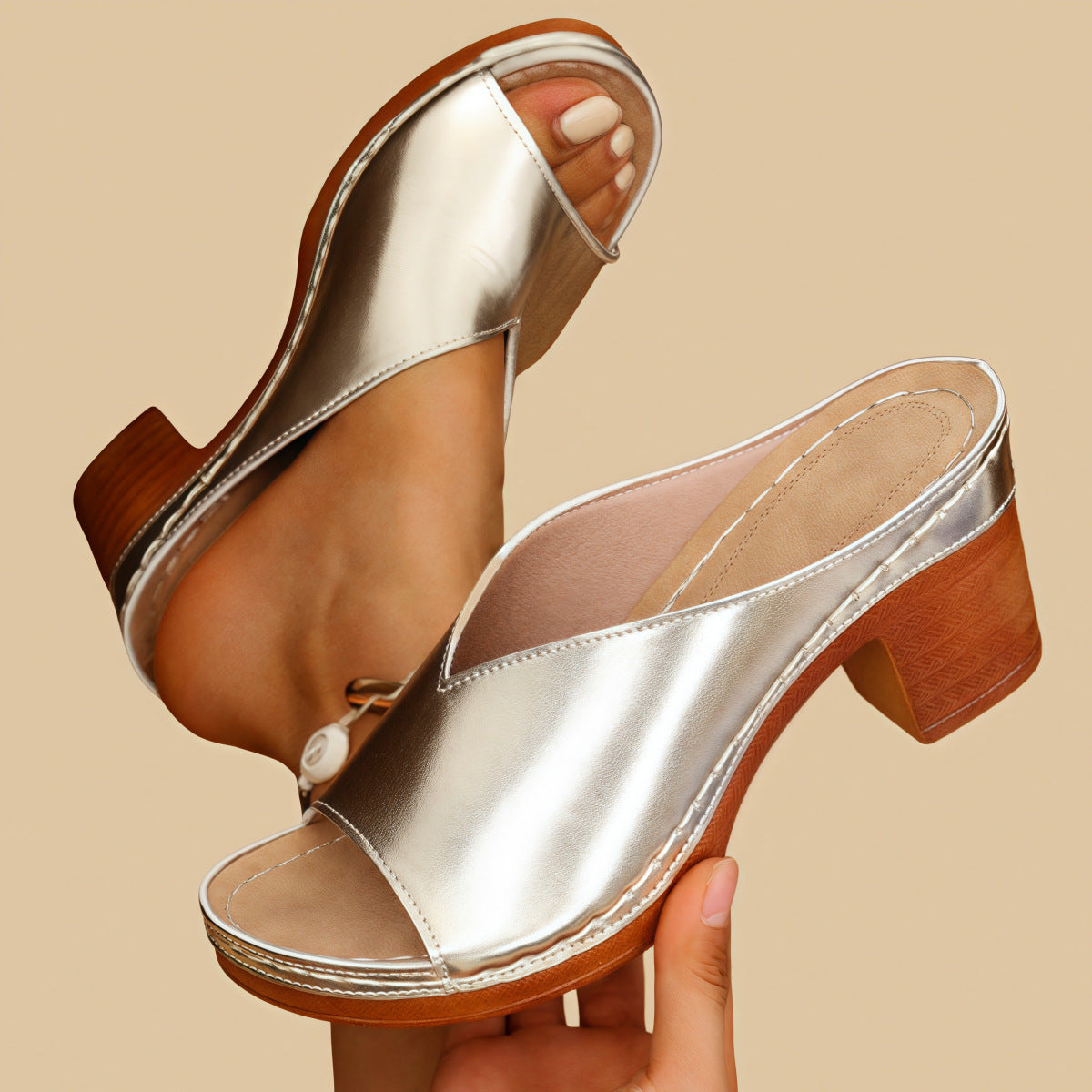 🔥NEW ARRIVAL 70% OFF - Orthopedic Chunky High Heel Sandals - BUY 2 FREE SHIPPING