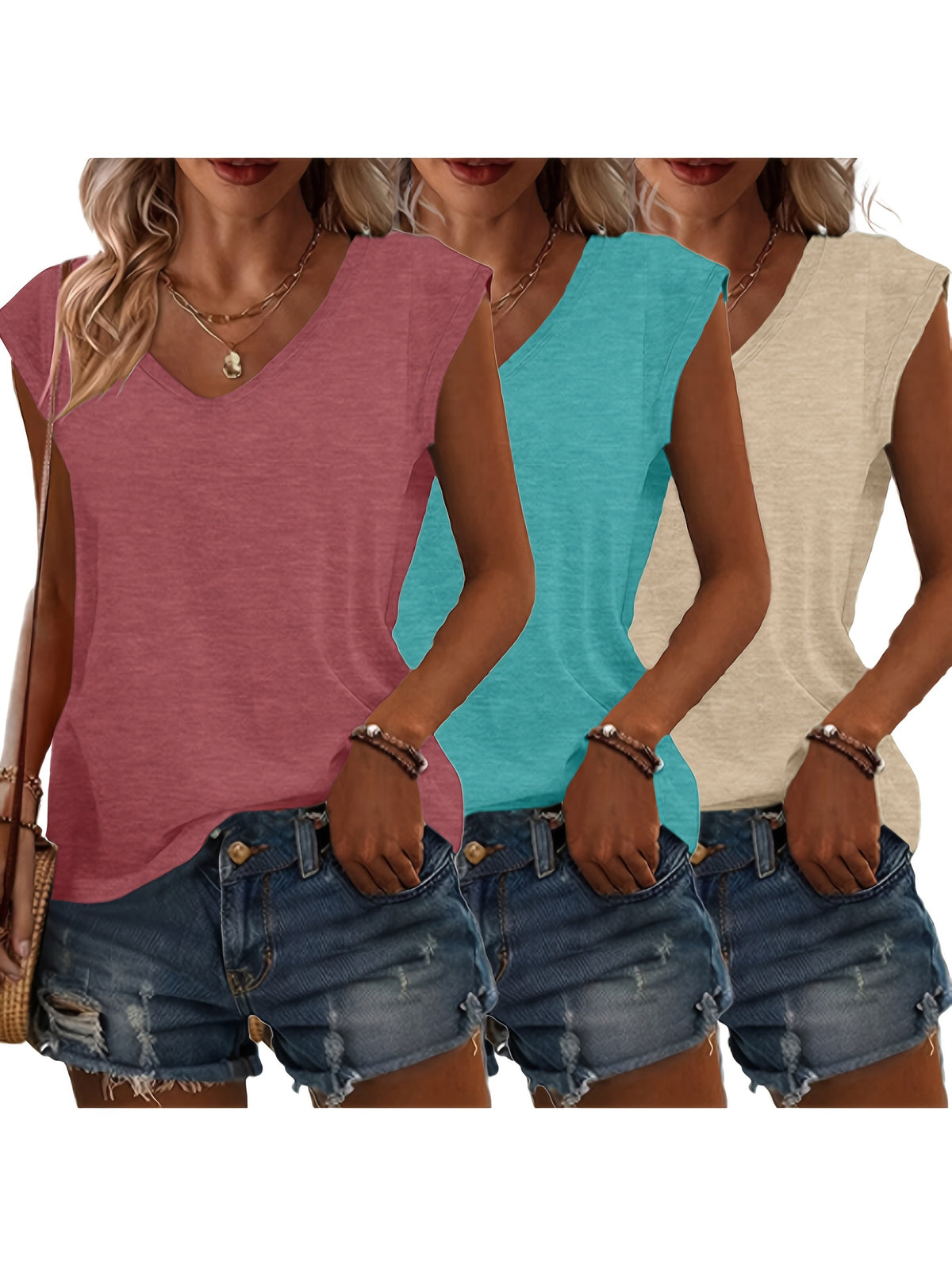 Classic V-Neck Tee (3-Pack Set)