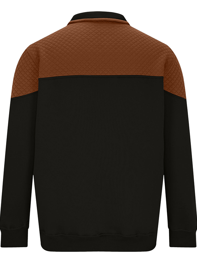 Men's Fashionable Color Block Half Zip Outdoor Casual Sweatshirt