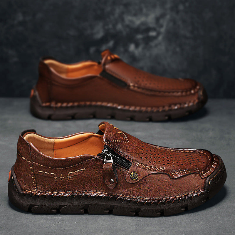 Finddbest™⏰Promotion - 70% OFF🔥 Men Casual Leather Loafer Summer Flat Soft Light Shoes