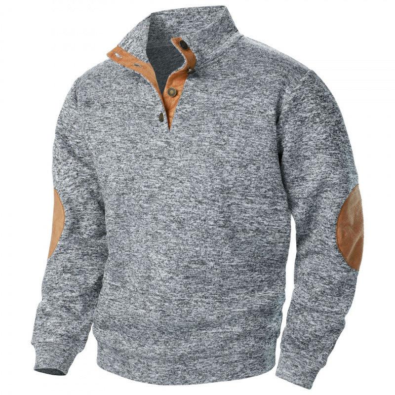 Last Day 50% Off - New Men's Stand Collar Joint Stitching Casual Jacquard Cardigan Sweater