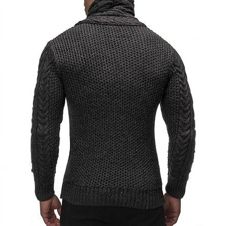 Men's Casual Scarf Jacket Pocket Sweater