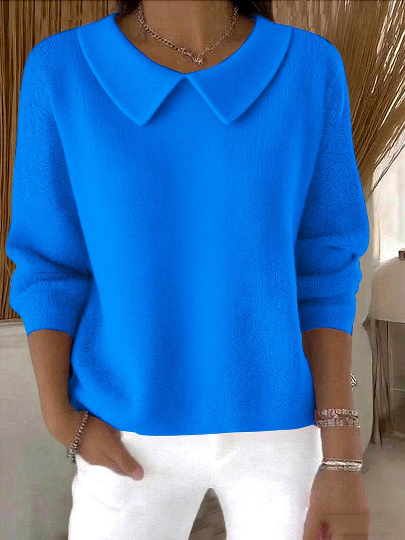 Women's Elegant Casual Peter Pan Collar 3/4 Sleeve Sweater