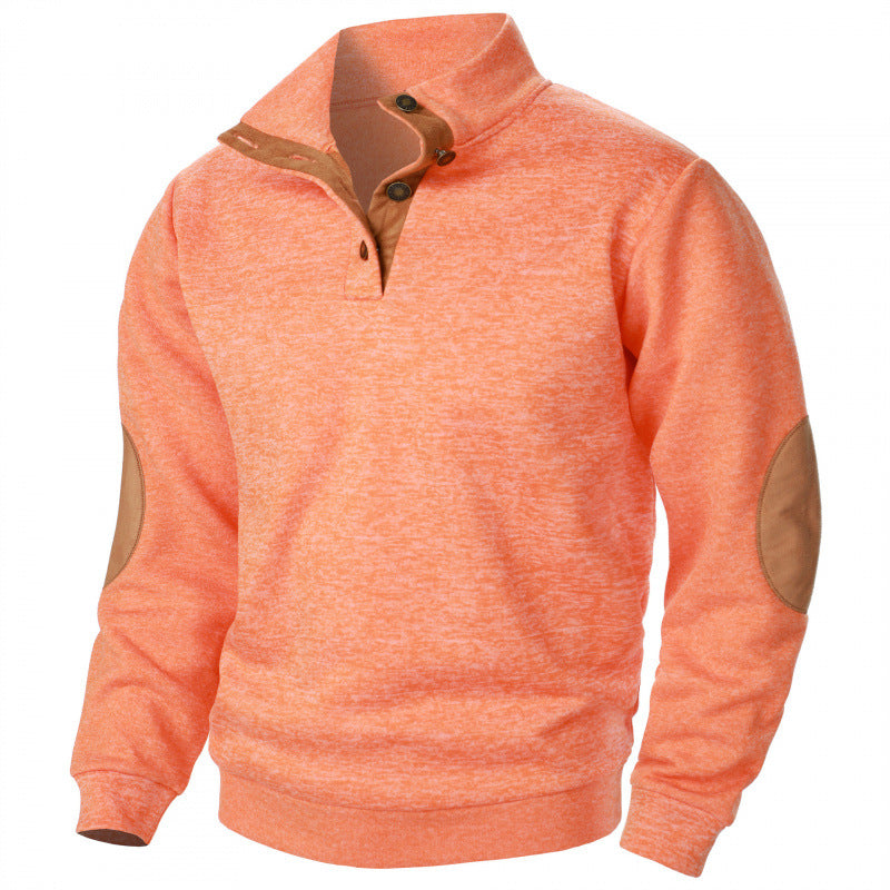 New Men's Stand Collar Joint Stitching Casual Jacquard Cardigan Sweater