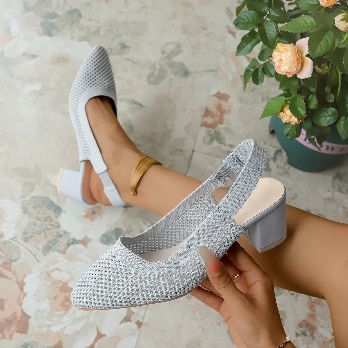 š„LAST DAY 50% OFF-Breathable High-Heel Slipper Sandals for Women