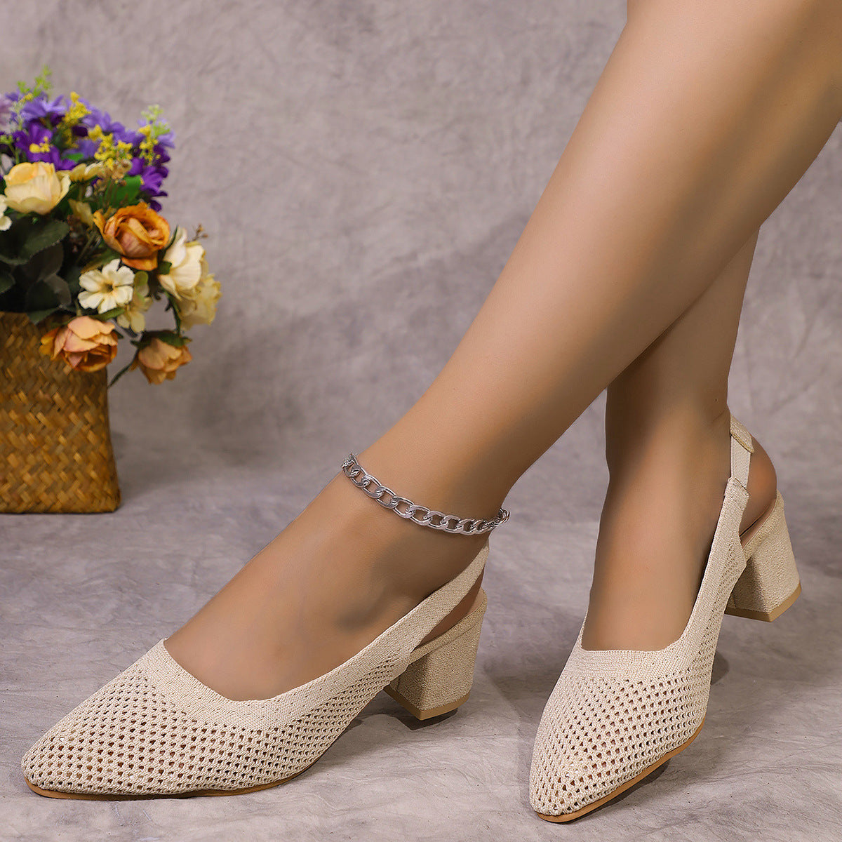 š„LAST DAY 50% OFF-Breathable High-Heel Slipper Sandals for Women