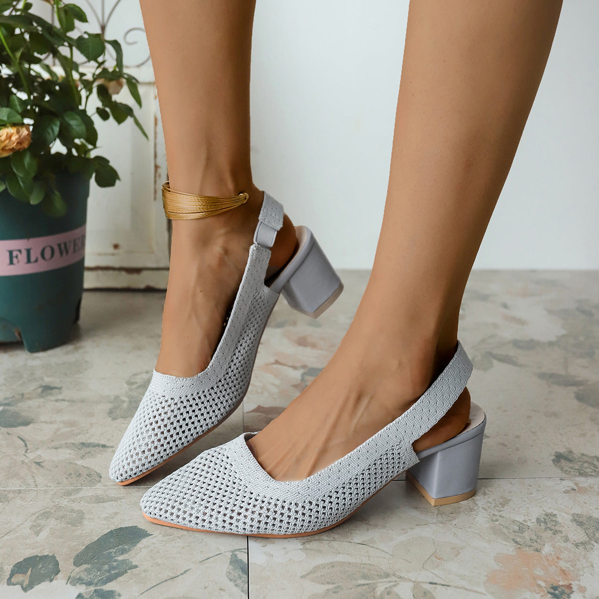 š„LAST DAY 50% OFF-Breathable High-Heel Slipper Sandals for Women