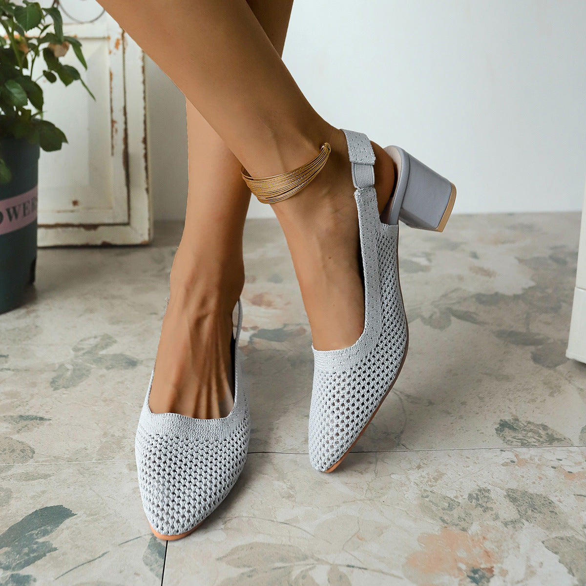 š„LAST DAY 50% OFF-Breathable High-Heel Slipper Sandals for Women