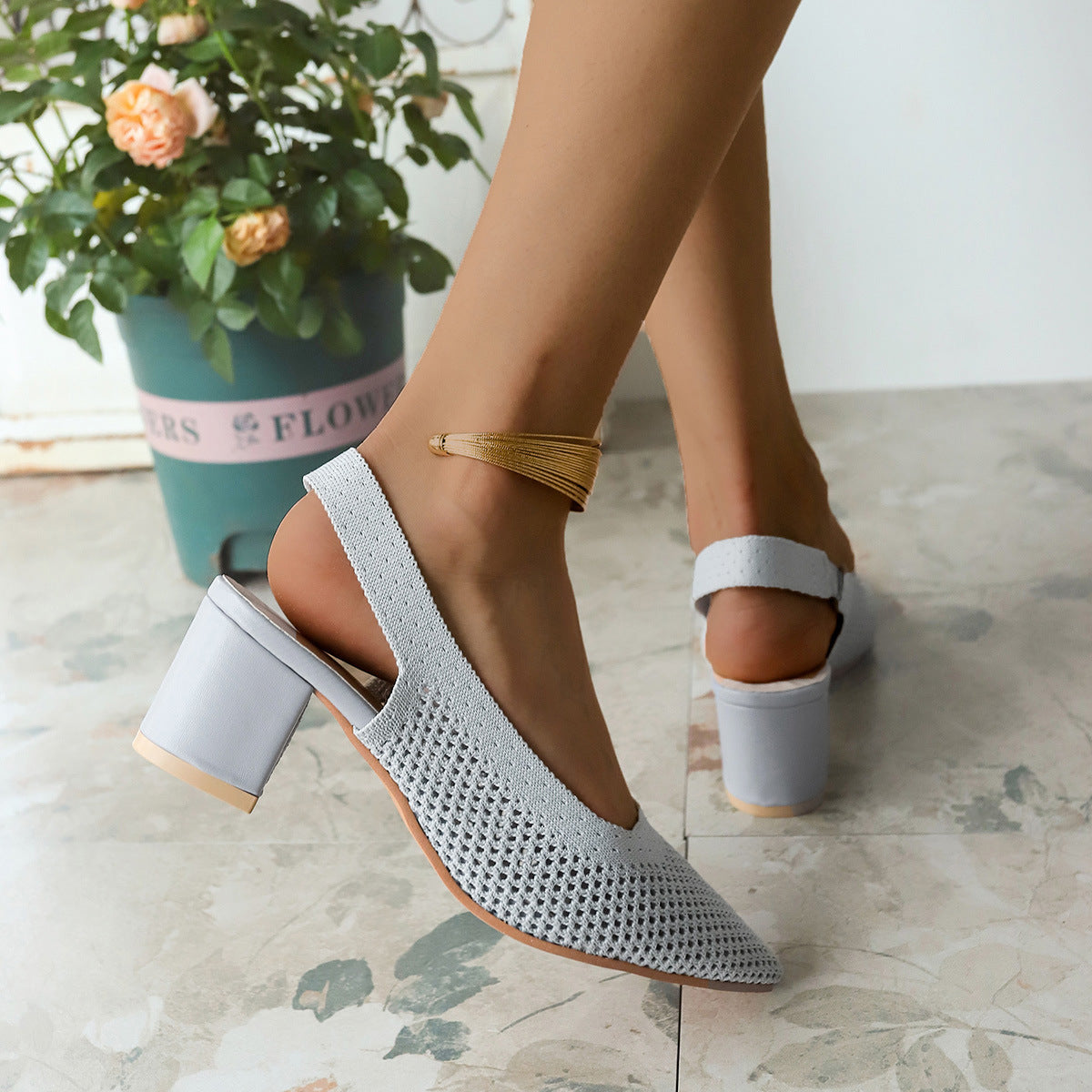 š„LAST DAY 50% OFF-Breathable High-Heel Slipper Sandals for Women