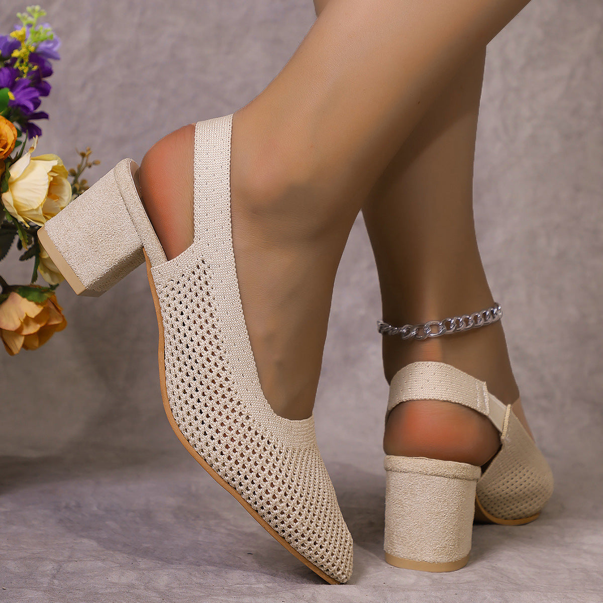 š„LAST DAY 50% OFF-Breathable High-Heel Slipper Sandals for Women