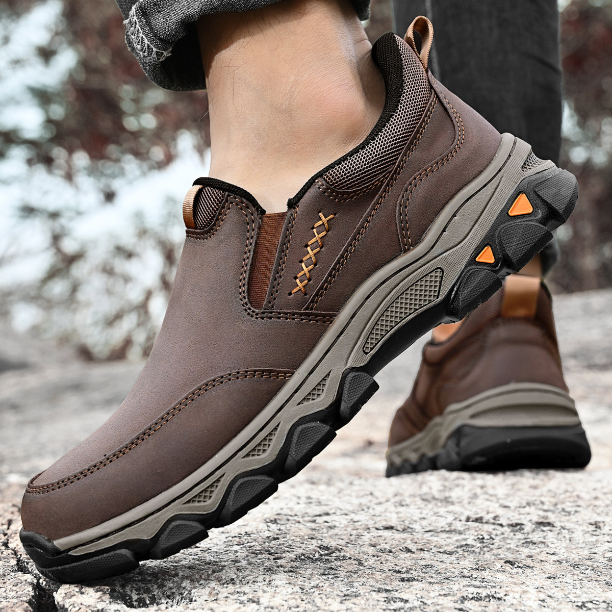 ⏰Promotion 60% OFF - 2025 New Men's Orthopedic Hands-Free Genuine Leather Slip On Loafers