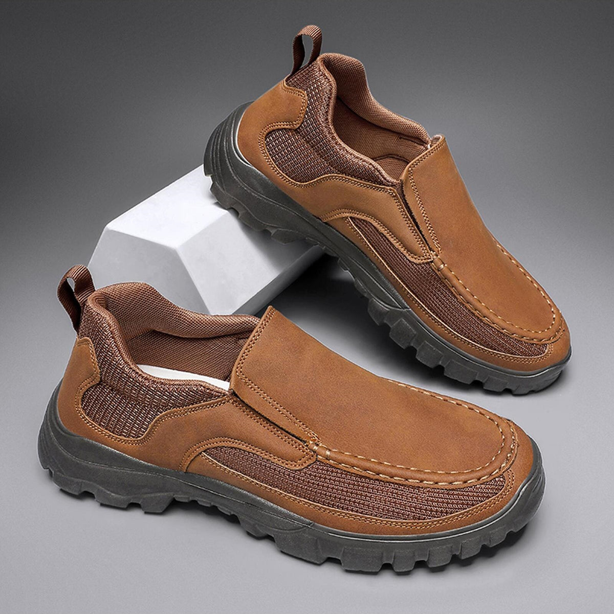 DUDLLE® Men's Comfortable Casual Shoes ,Orthopedic Arch Support Slip-On Loafers
