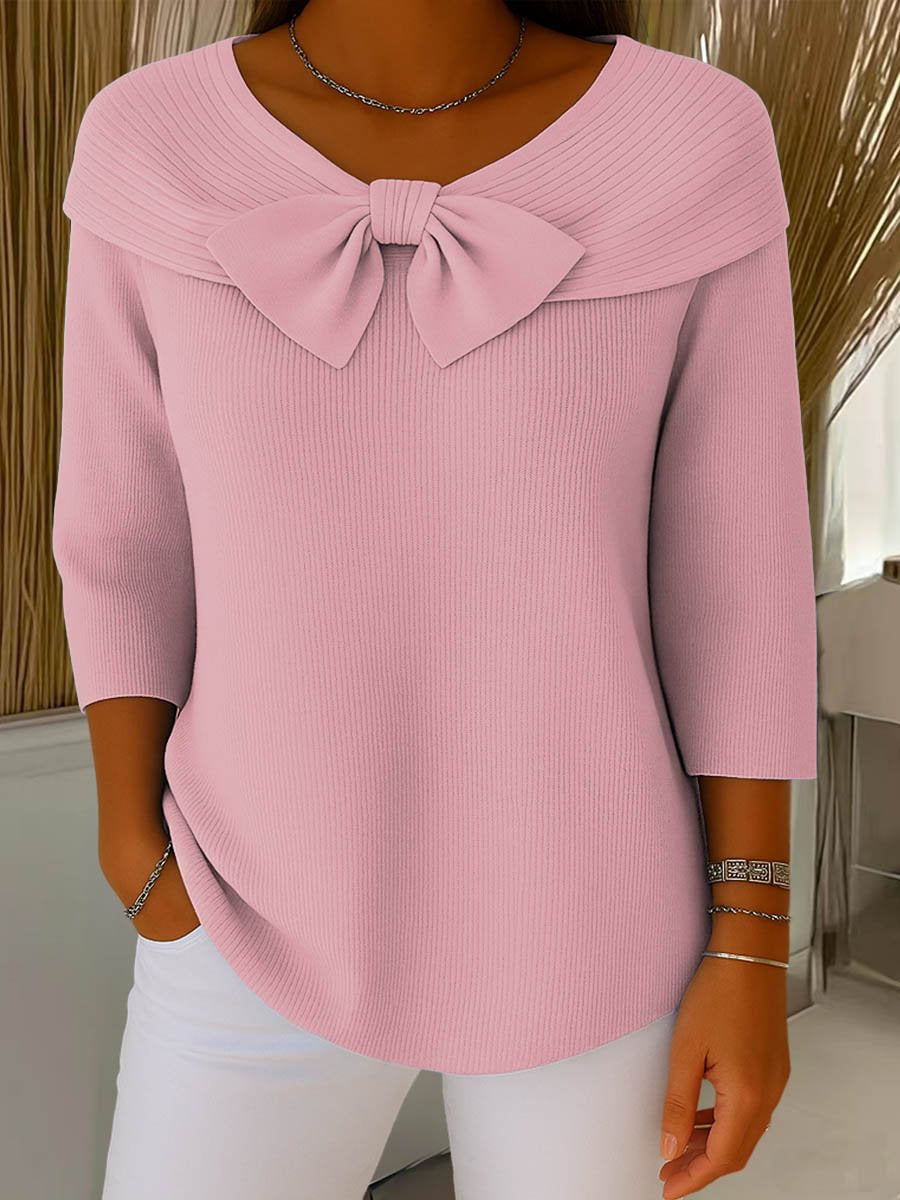 💥 Winter Best-selling - ❄️ Stylish retro 80s style sweater with a fold-over collar, creating a slimming effect