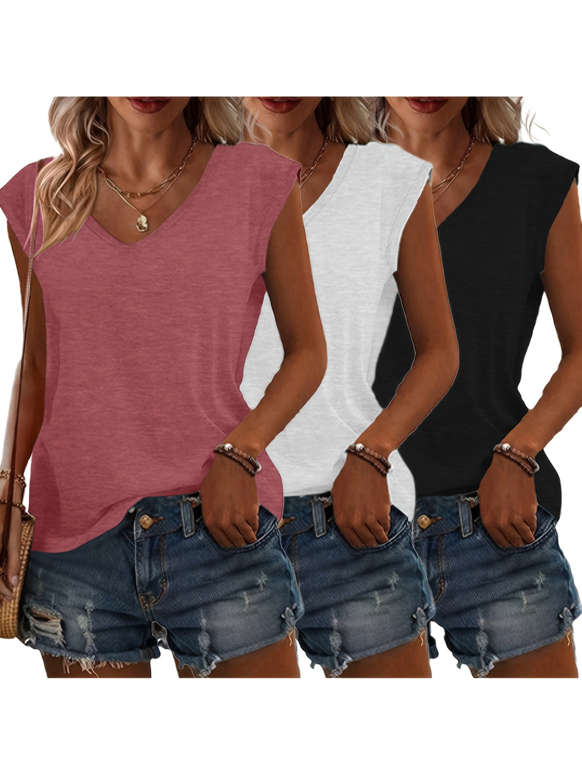 Classic V-Neck Tee (3-Pack Set)