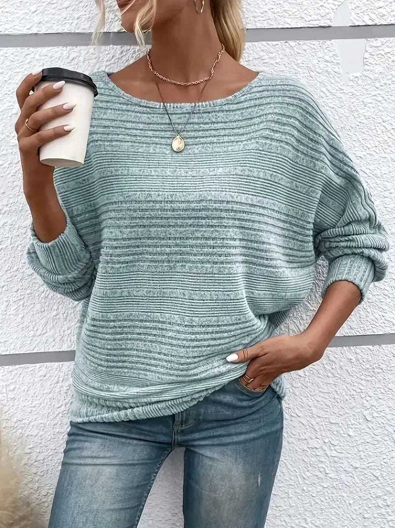 ⏰Hot Sale-Women's Soft Solid Batwing Sleeve Pullover Long Sleeve Top(Buy 2 Free Shipping)