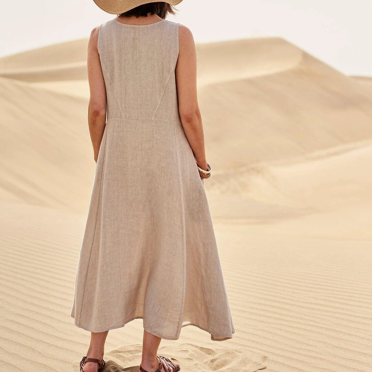 🔥 Promotion 49% OFF 🔥Women's Sleeveless Cotton Dress- Buy 2 Free Shipping