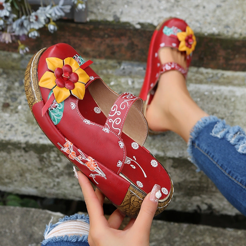 ❤️Mother's Day Sale 56% OFF❤️2025 🌹 Women's Orthopedic Roman Platform Sandals ( Leather Platform Sandals)