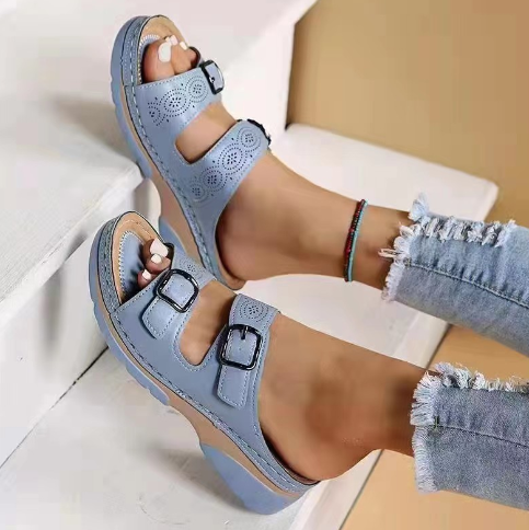 LAST DAY 50% OFF-Breathable Orthopedic Adjustable Ladies Leather Sandals