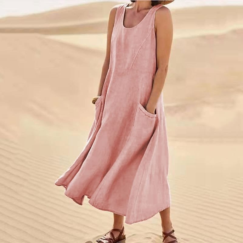 🔥 Promotion 49% OFF 🔥Women's Sleeveless Cotton Dress- Buy 2 Free Shipping