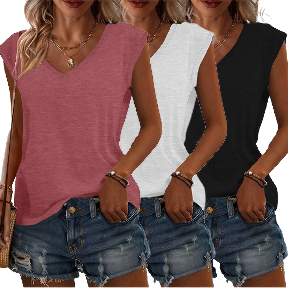 Classic V-Neck Tee (3-Pack Set)