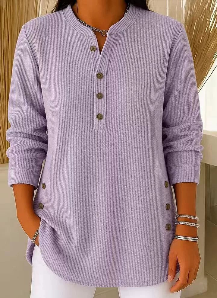 Women's Solid Color Crew Neck Long Sleeve Casual Loose Knit Pullover