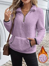 This women's pullover fleece sweatshirt is suitable for autumn and winter wear.