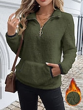 This women's pullover fleece sweatshirt is suitable for autumn and winter wear.