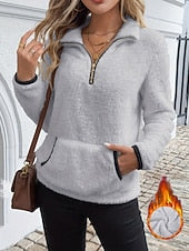 This women's pullover fleece sweatshirt is suitable for autumn and winter wear.