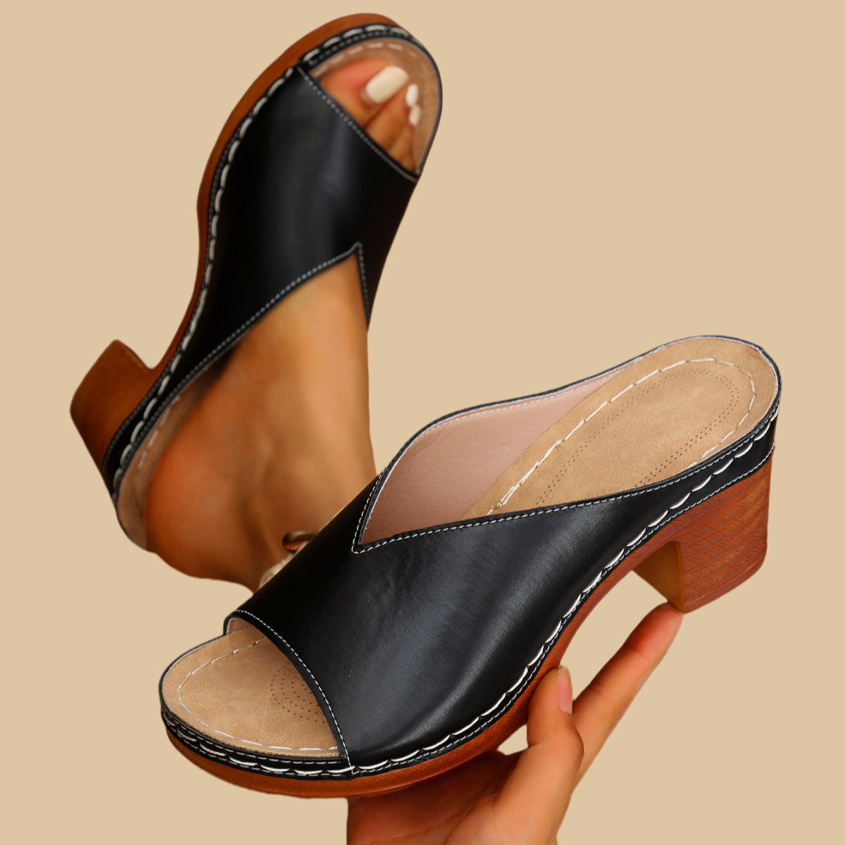 🔥NEW ARRIVAL 70% OFF - Orthopedic Chunky High Heel Sandals - BUY 2 FREE SHIPPING