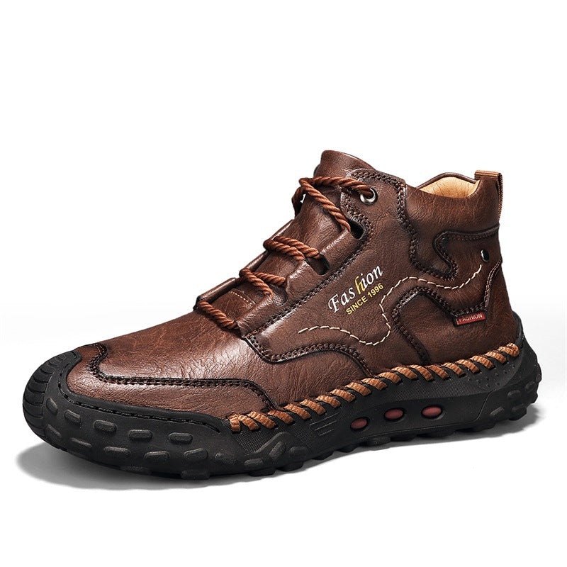 Men's Hand-Sewn Composite toe Cowhide Shoes Casual Shoes