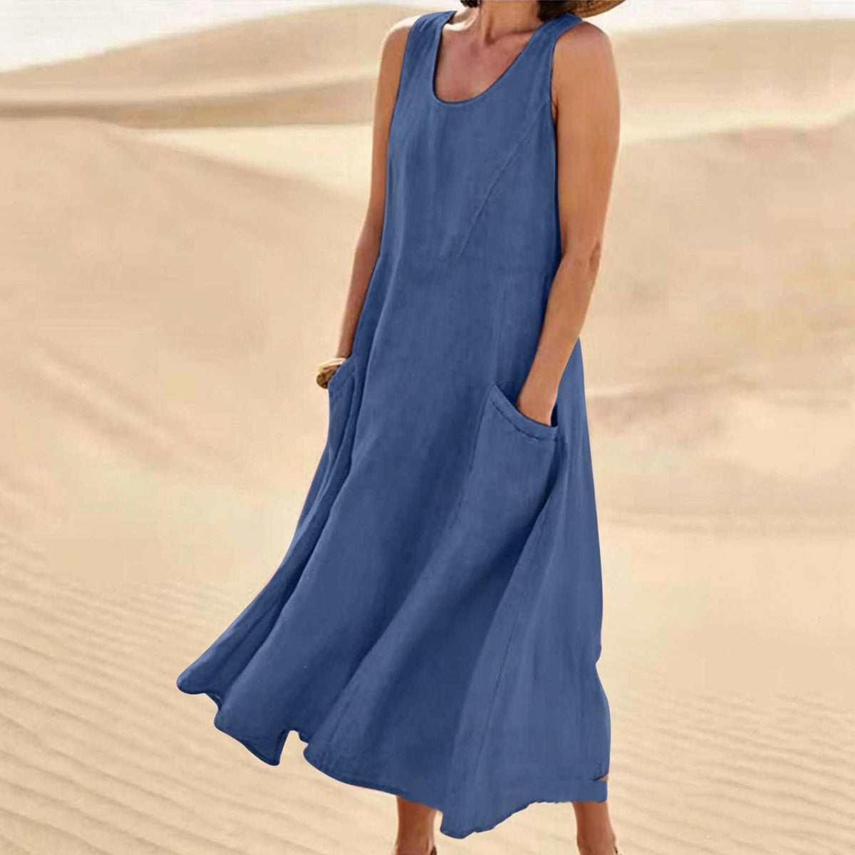 🔥   Promotion 49% OFF 🔥Women's Sleeveless Cotton Dress- Buy 2 Free Shipping
