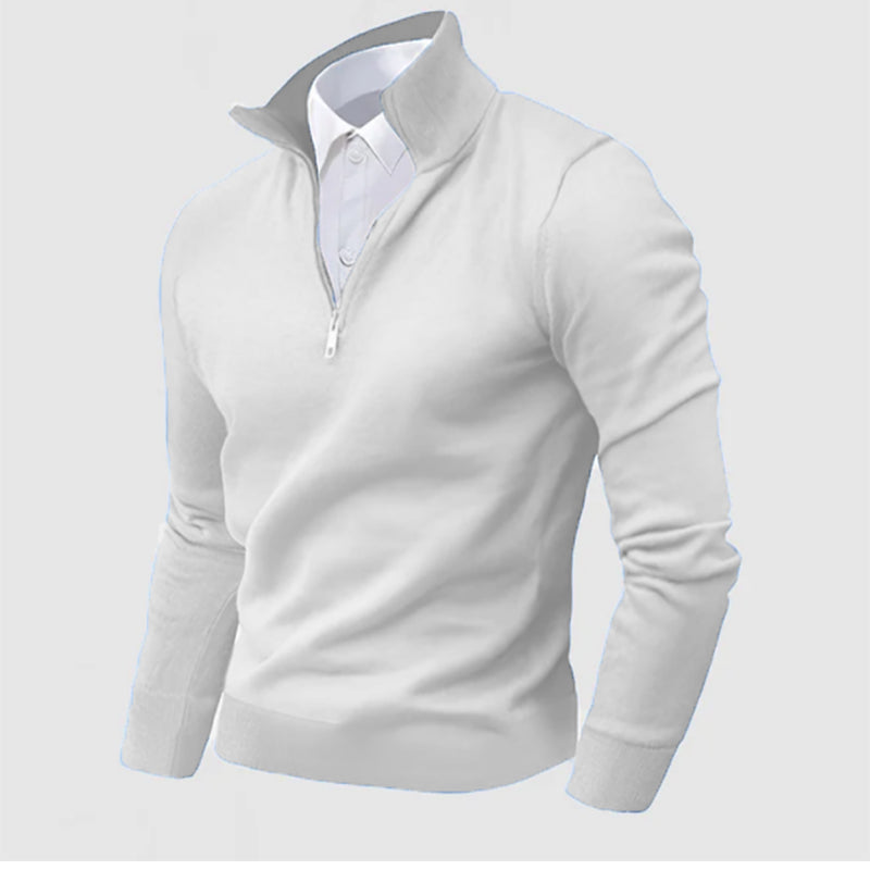 Men's Business Cashmere Outdoor Three-Quarter Zipper Sweater