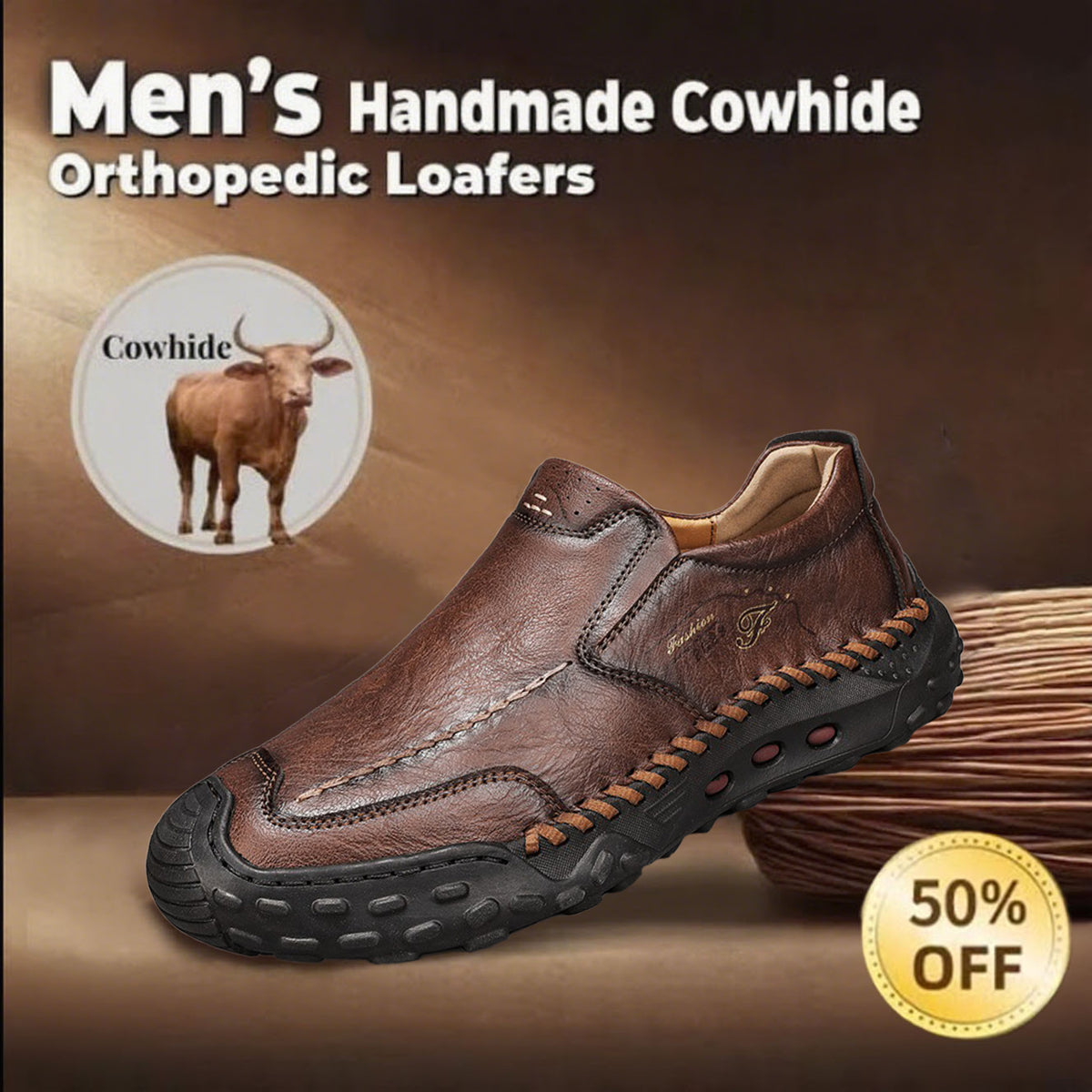 🔥Today 60% off🔥Men's latest genuine leather ⚡ orthopedic shoes with arch support to relieve foot pain