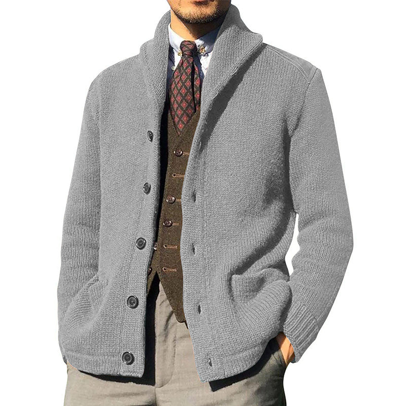 Men's Solid Color Knit Cardigan